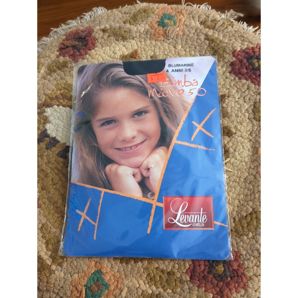 New Levante Italy STOCKINGS CHILD SIZE Blue BluMarine Size 4 - 3/5 Years